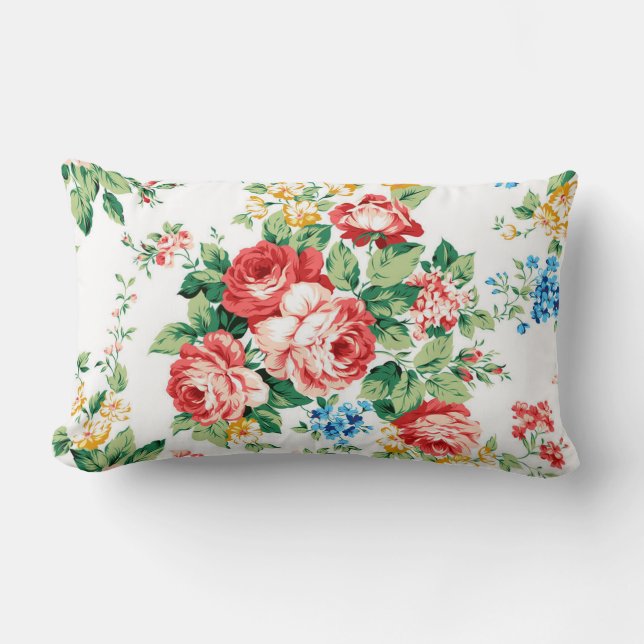 Coussin Rectangle Elégant motif floral avec élément de design Rose (Recto)