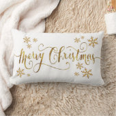 Coussin Rectangle Elégant or et blanc Joyeux Noël (Couverture)