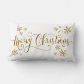 Coussin Rectangle Elégant or et blanc Joyeux Noël (Recto)