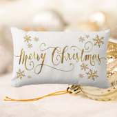 Coussin Rectangle Elégant or et blanc Joyeux Noël