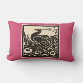 COUSSIN RECTANGLE ÉLÉGANT PEACOCK ROSE BLANC NOIR (Recto)