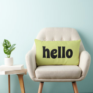 COUSSIN RECTANGLE ÉLÉGANT SIMPLE MODERNE PERSONNALISÉ BONJOUR NÉON V