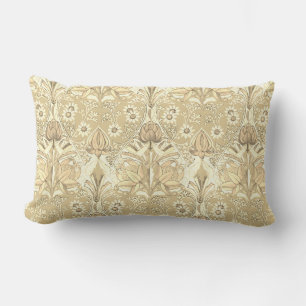 Coussin Rectangle Elégant Vintage Beige Brown Fleurs Motif