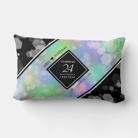 Coussin Rectangle Élégante 24e anniversaire du Mariage Opal (Verso)