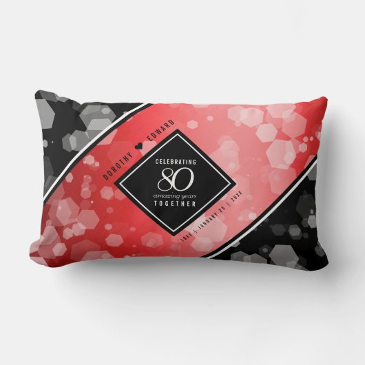 Coussin Rectangle Elégante 80ème anniversaire du Mariage de Ruby (Recto)