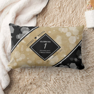 Coussin Rectangle Élégante fête du 1er anniversaire du Mariage de pa