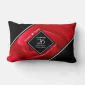 Coussin Rectangle Élégante fête du 26e anniversaire du Mariage Rose (Recto)