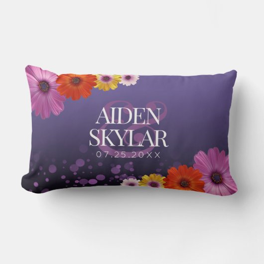 Coussin Rectangle Élégantes marguerites avec Parties scintillant vio (Recto)