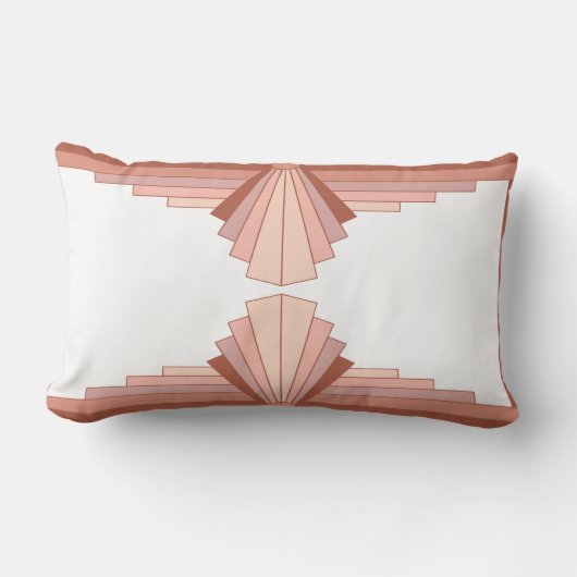 Coussin Rectangle Éléments Art déco dans une palette d'or rose (Recto)