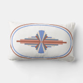 Coussin Rectangle Éléments Art déco en or rose & bleu (Verso)