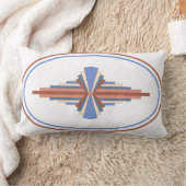 Coussin Rectangle Éléments Art déco en or rose & bleu (Couverture)