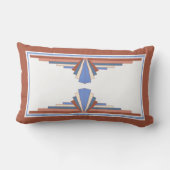 Coussin Rectangle Éléments Art déco en or rose & bleu (Verso)