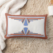 Coussin Rectangle Éléments Art déco en or rose & bleu (Couverture)