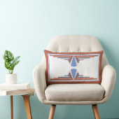 Coussin Rectangle Éléments Art déco en or rose & bleu (Chaise)