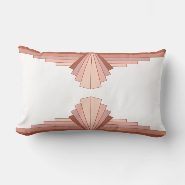 Coussin Rectangle Éléments Art déco en or rose intégral (Recto)