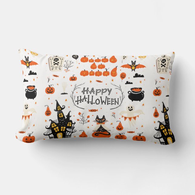 Coussin Rectangle Eléments de design Halloween. Cliparts d'Halloween (Recto)
