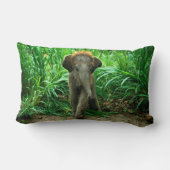 Coussin Rectangle Éléphant et herbe (Verso)