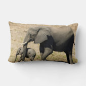 Coussin Rectangle Éléphant et mère de bébé (Verso)