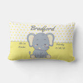 Coussin Rectangle Eléphant et Pois, Jaune et Gris (Verso)