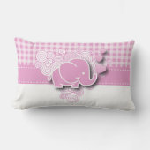 Coussin Rectangle Éléphant rose et blanc de bébé de plaid (Recto)