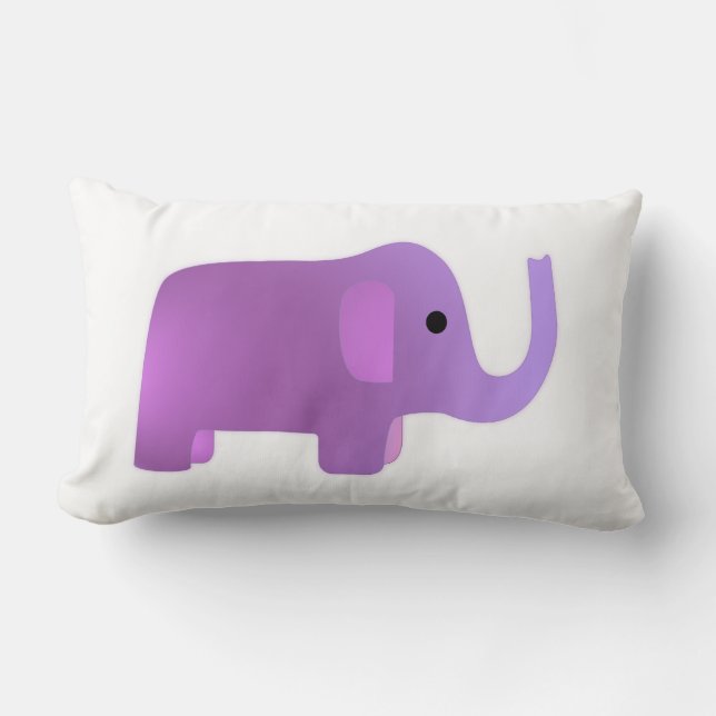 Coussin Rectangle Eléphant rose mignon (Recto)