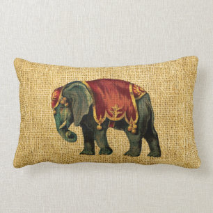 Coussin Rectangle Éléphant vintage et ours de cirque
