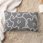 Coussin Rectangle Eléphants Blancs Et Gris Avec Coeur Rose (Couverture)