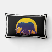 Coussin Rectangle Éléphants du coucher de soleil (Verso)