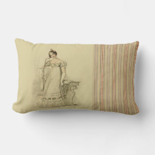 Coussin Rectangle Elinor, Jane Austen inspiré, Regency style, crème