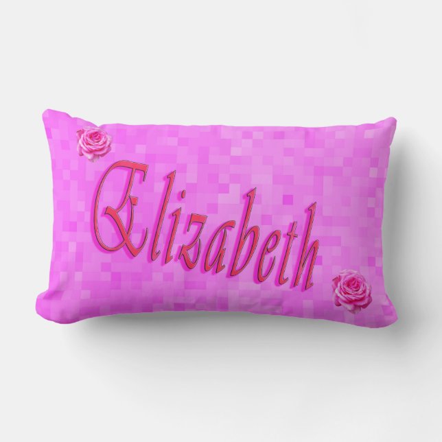 Coussin Rectangle Elizabeth Girls Nom Logo, (Recto)