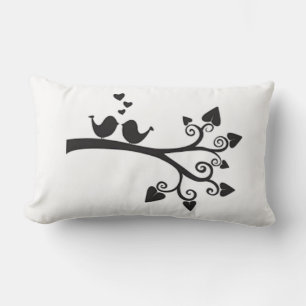COUSSIN RECTANGLE *EMBRASSER LES OISEAUX AMOUREUX*