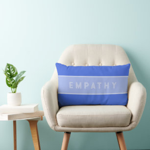 Coussin Rectangle Empathy Royal Blue Stripes, Inspirationnel Élégant
