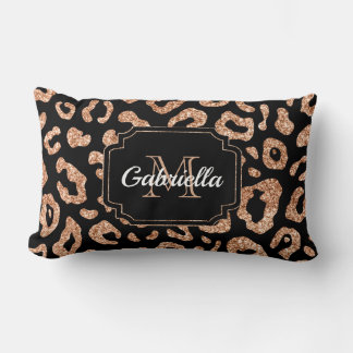 Coussin Rectangle Empreinte de léopard parties scintillant
