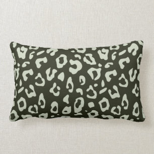Coussin Rectangle empreinte de léopard Sage Green Jungle Poster de 