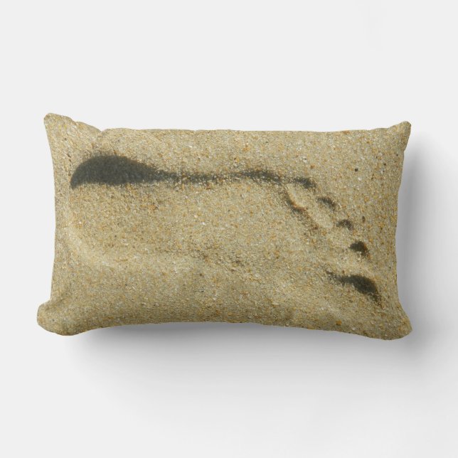 Coussin Rectangle Empreinte de pas dans le sable (Recto)