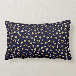 Coussin Rectangle Empreinte Navy et Gold Cheetah