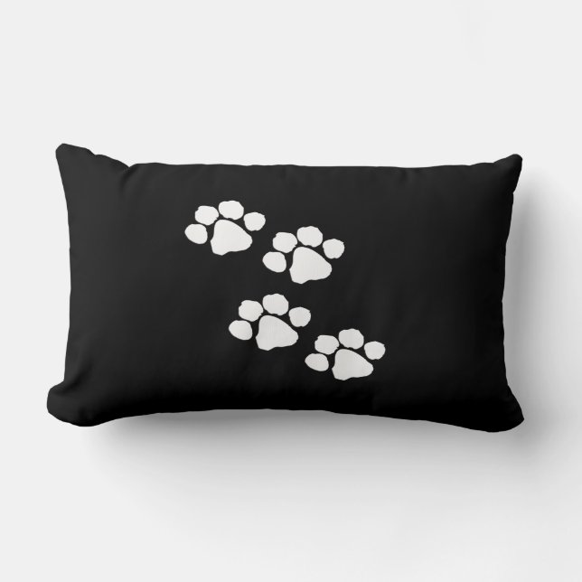 Coussin Rectangle Empreintes de pattes d'animaux familiers (Recto)