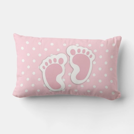 Coussin Rectangle Empreintes filles mignonnes roses (Verso)