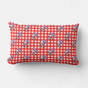 Coussin Rectangle En vichy rouge mou