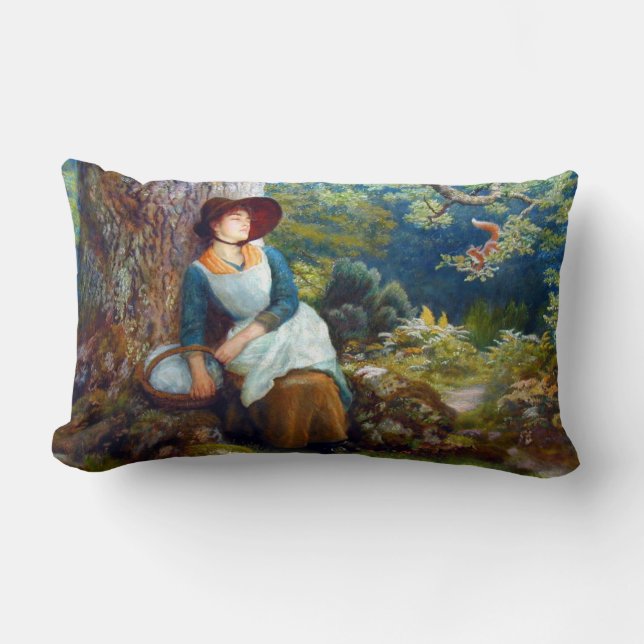 Coussin Rectangle Endormi dans les bois (par Arthur Hughes) (Recto)