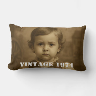 Coussin Rectangle Enfance personnalisée double face Photo Année Vint