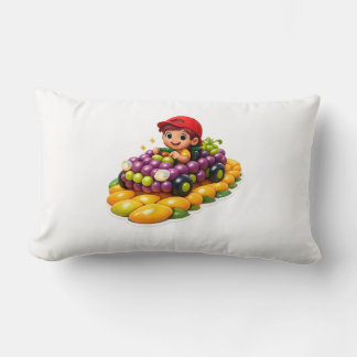 Coussin Rectangle « Enfant mignon autocollant 3D – Garçon conduisant