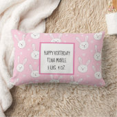 Coussin Rectangle Enfants adorable lapin lapin Pâques Coeurs roses (Couverture)