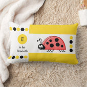 Coussin Rectangle Enfants coccinelle jaune et blanche monogramme (Couverture)
