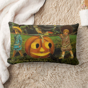 Coussin Rectangle Enfants cueillette de citrouilles Jack-o-Lantern p