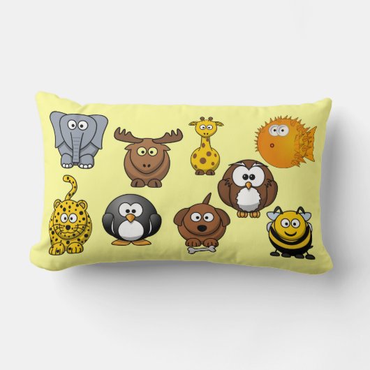 Coussin Rectangle Enfants mignons de fille de bébé d'animaux de (Recto)