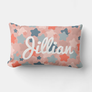 Coussin Rectangle Enfants modernes Cute Blush et Blue Star