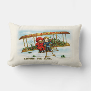Coussin Rectangle Enfants Vintage De Noël À La Recherche De Père Noë