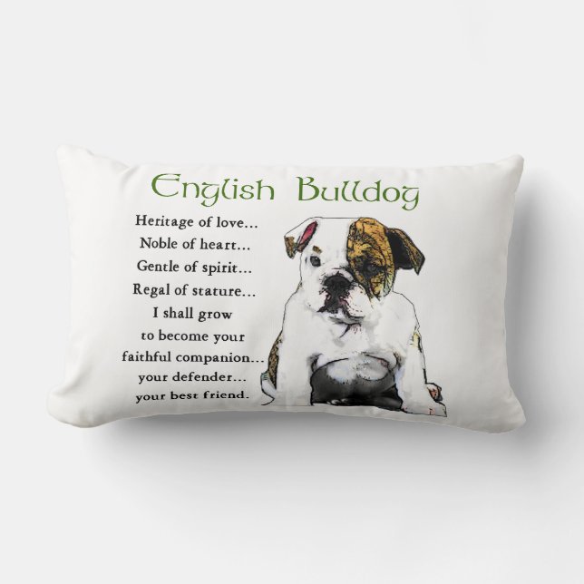 Coussin Rectangle English Bulldog Heritage of Love (Recto)