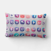 Coussin Rectangle Ensemble d'icônes sociales (Verso)